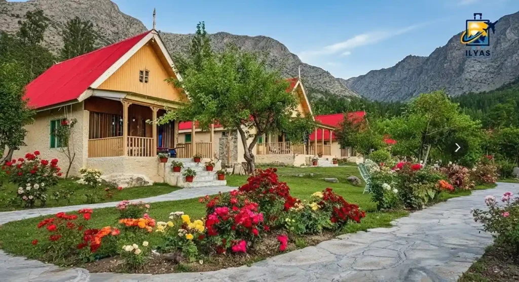 Best hotels in Gilgit Baltistan featuring Shangrilla Resort on Lower Kachura Lake with mountain reflections