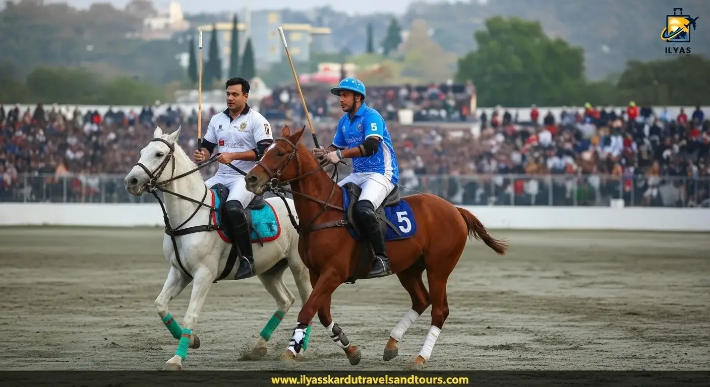 Local polo competition showing traditional Balti sports during cultural tours of Skardu